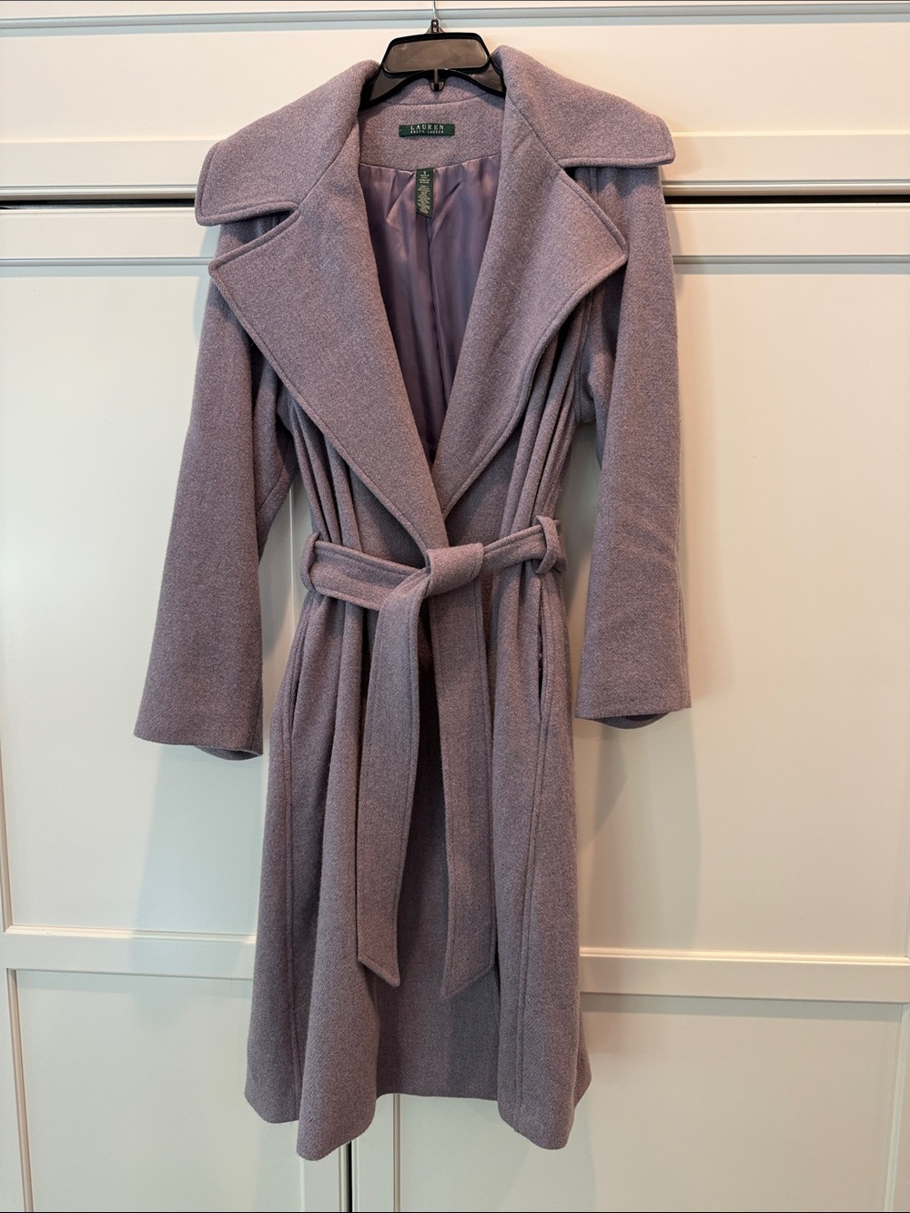 Ralph Lauren Lavender Wrap Trench Coat with Belt